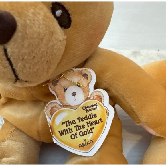 Cherished Teddies Plush Pair 1999 Beige Bears W/ Ribbons & Tags Jacki Karen - Picture 2 of 6